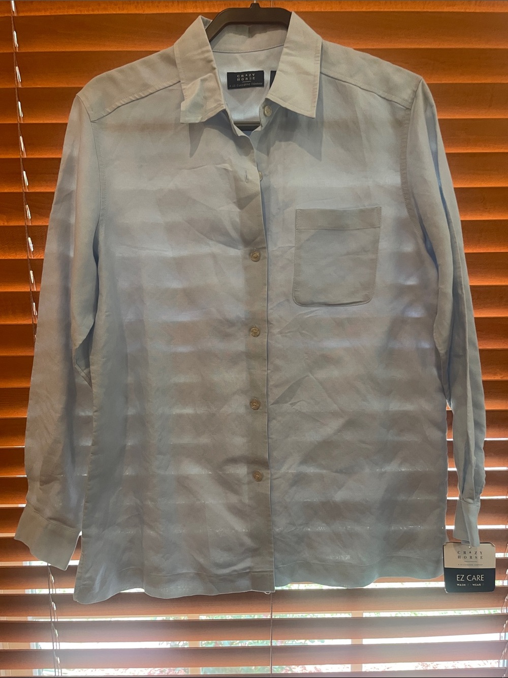 Liz Claiborne “Crazy Horse” Pale Blue Button-Up Shirt M (OL2)